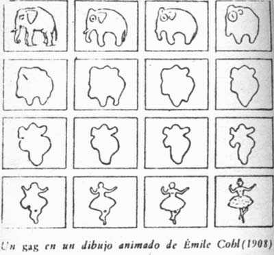 Un gag en un dibujo animado de Emile Cohl 