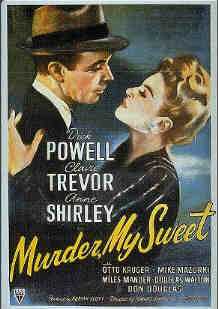 Afiche de MURDER MY SWEET, con Dick Powell y Claire Trevor