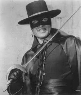 Guy Williams en su retrato del Zorro Don Diego de la Vega